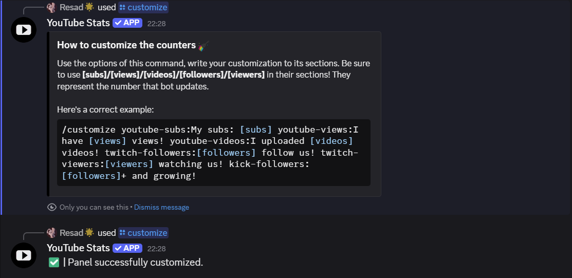 Customize stats